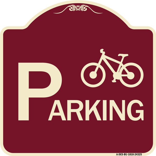 Bicycle Parking With Graphic Heavy-Gauge Aluminum Architectural Sign, 18" x 18", BU-1818-24325